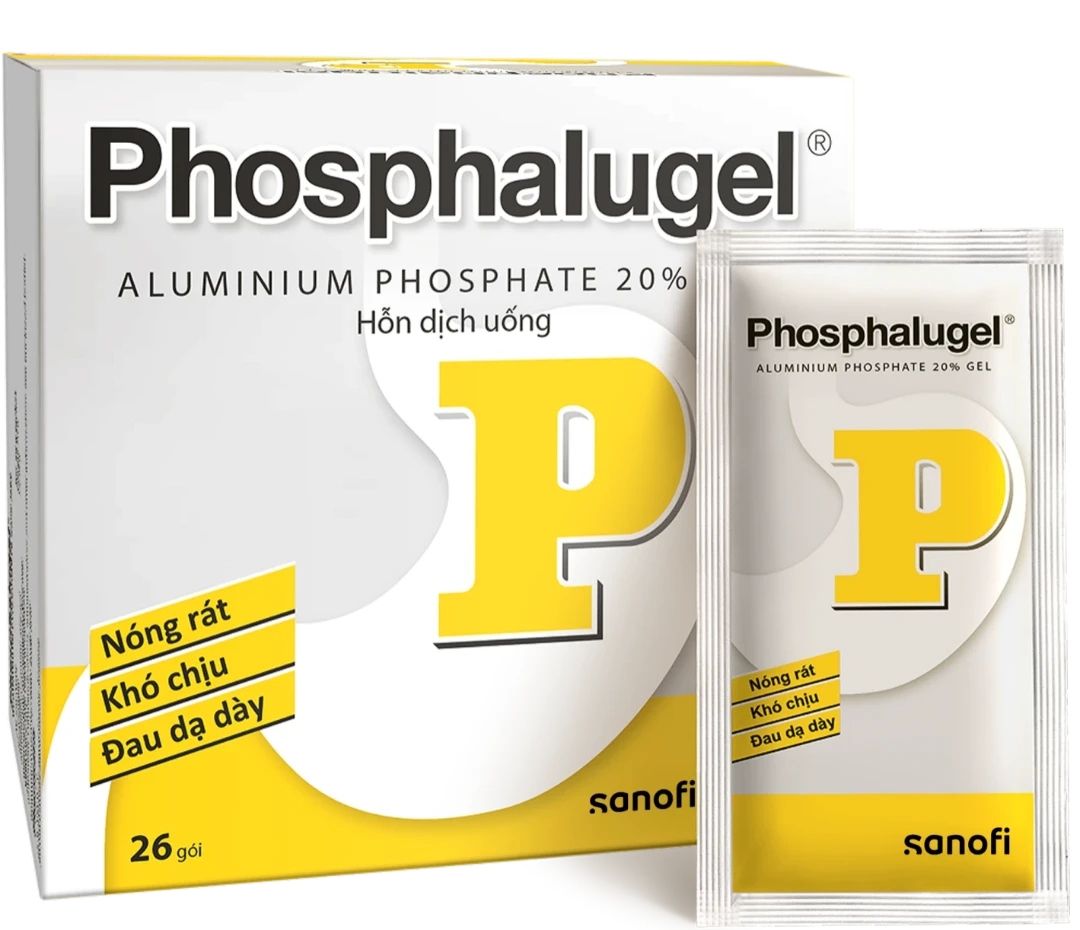 Phosphalugel Aluminium Phosphate 20% - hộp và gói